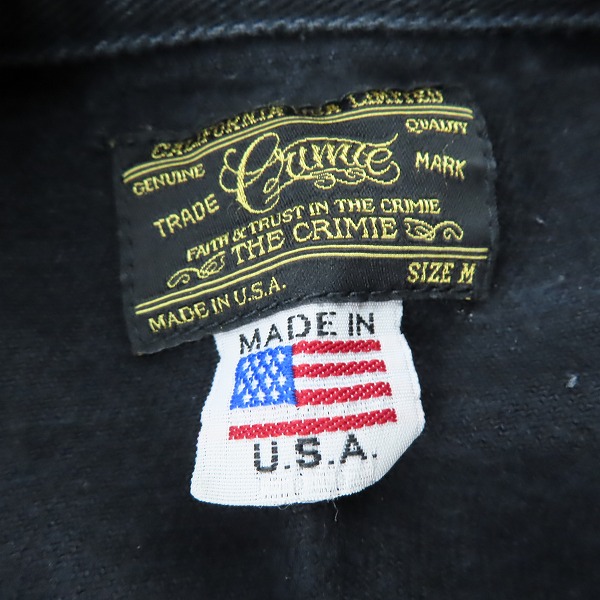 実際に弊社で買取させて頂いたCRIMIE/クライミー デニム ジャケット ブラック/Mの画像 2枚目