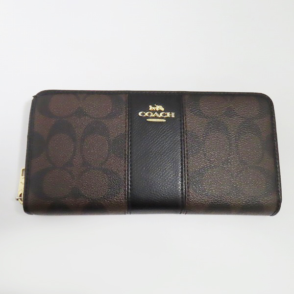 実際に弊社で買取させて頂いたCOACH/コーチ シグネチャー柄 ラウンドファスナー ロングウォレット/長財布 F52859