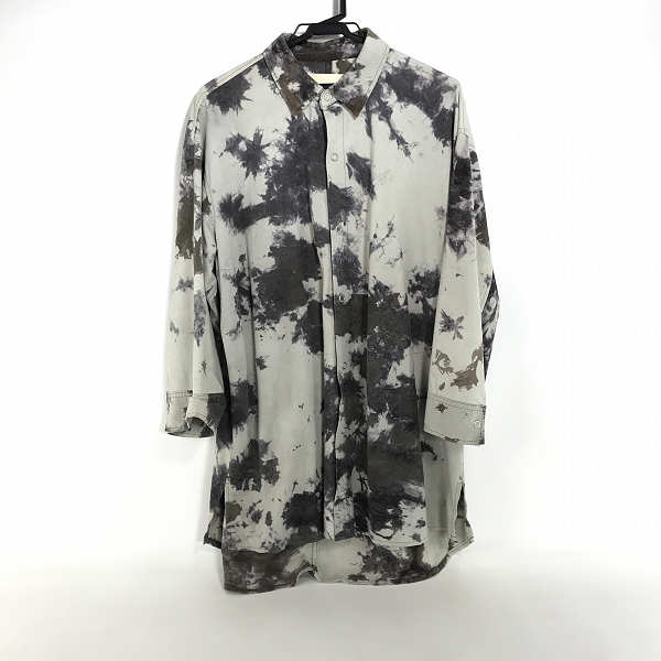 実際に弊社で買取させて頂いたISAMUKATAYAMA BACKLASH/バックラッシュ シンチバック 絞り染め カンガルー スウェードレザー シャツ 1881-02 /L