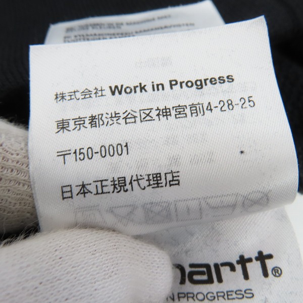 実際に弊社で買取させて頂いたCarhartt WIP/カーハート フーデッドスクエアラベルジャケット ジップアップ パーカー A201011 ブラック/Sの画像 6枚目