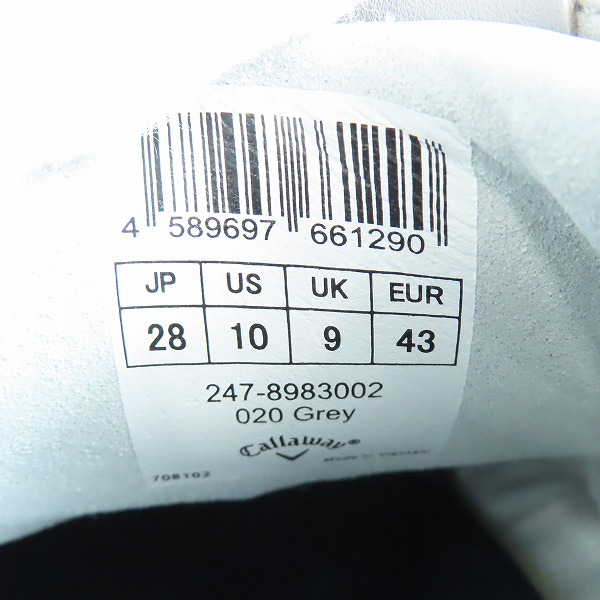 実際に弊社で買取させて頂いた【未使用】Callaway/キャロウェイ ローカット スパイクレスゴルフシューズ 247-8983002/28の画像 5枚目