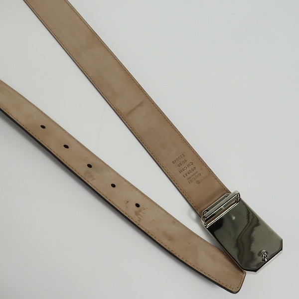 実際に弊社で買取させて頂いたGUCCI/グッチ シグネチャーレザースクエアバックルベルト 403941の画像 3枚目