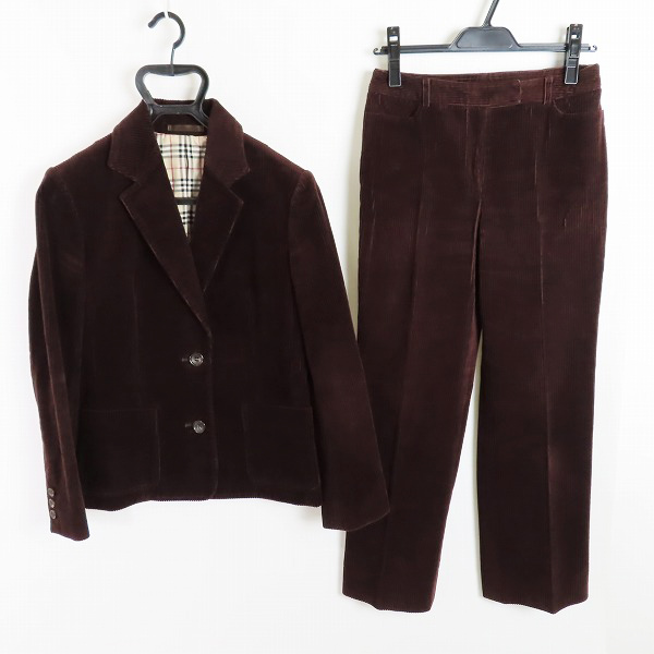 実際に弊社で買取させて頂いたBURBERRY LONDON/バーバリーロンドン 裏地ノバチェック コーデュロイ ジャケット/パンツ セットアップ/40