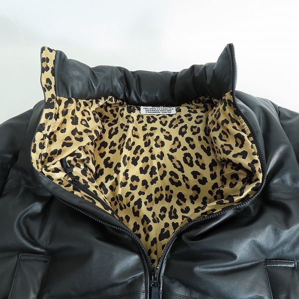 実際に弊社で買取させて頂いたWACKO MARIA/ワコマリア GUILTY PARTIES LEATHER DOWN JACKET TYPE-2 レザー レオパード ダウンジャケット/Sの画像 2枚目