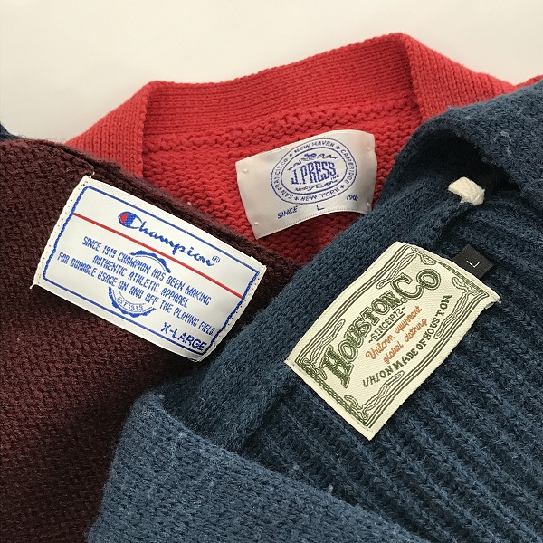 実際に弊社で買取させて頂いた【おまとめ】J.PRESS/J.プレス Champion/チャンピオン HOUSTON/ヒューストン 他 カーディガン