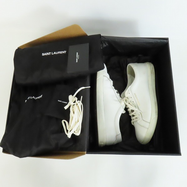 実際に弊社で買取させて頂いたSAINT LAURENT/サンローラン ロゴ レザーローカットスニーカー 606833/42の画像 7枚目