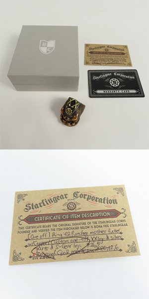 実際に弊社で買取させて頂いた【ギャラ付き】STARLINGEAR/スターリンギア ワンオフ パンチャーマザーファッカー キーパーカスタム リング 22-23号の画像 9枚目