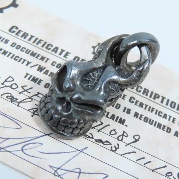 実際に弊社で買取させて頂いた【ギャラ付き】STARLINGEAR/スターリンギア マイクロフレームスカルペンダントトップ