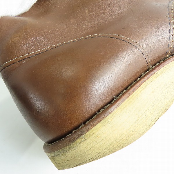 実際に弊社で買取させて頂いたRED WING/レッドウィング ラウンドトゥブーツ 刺繍羽タグ 7.5Dの画像 9枚目