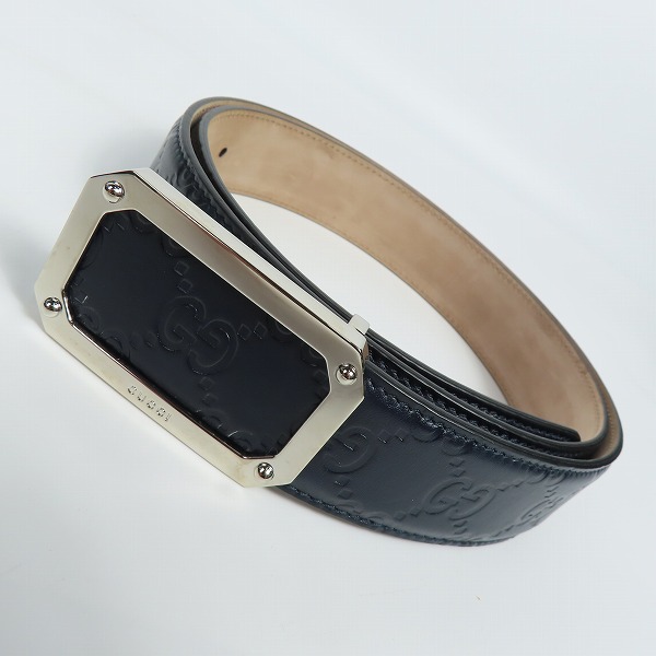 実際に弊社で買取させて頂いたGUCCI/グッチ シグネチャーレザースクエアバックルベルト 403941