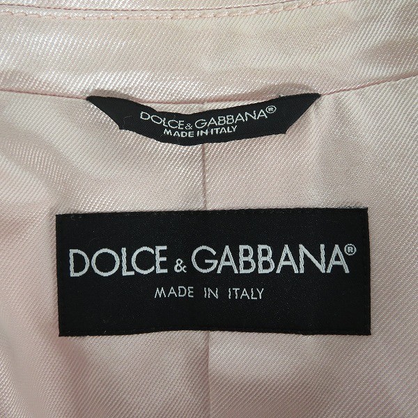 実際に弊社で買取させて頂いたDOLCE&GABBANA/ドルチェ&ガッバーナ/ドルガバ 2B テーラードジャケット ピンク/46の画像 2枚目