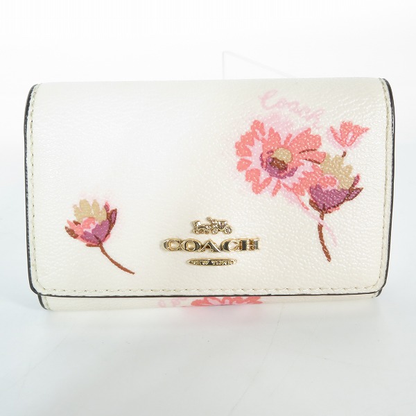 実際に弊社で買取させて頂いたCOACH/コーチ ウィズ マルチ フローラル プリント 5連 リング キーケース IMCAH/チョークマルチ
