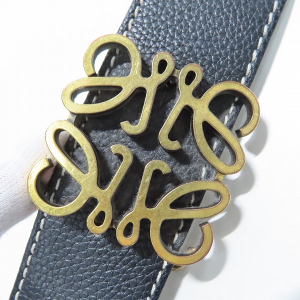 実際に弊社で買取させて頂いたLOEWE/ロエベ アナグラム ベルト リバーシブル 85/34 131829の画像 4枚目