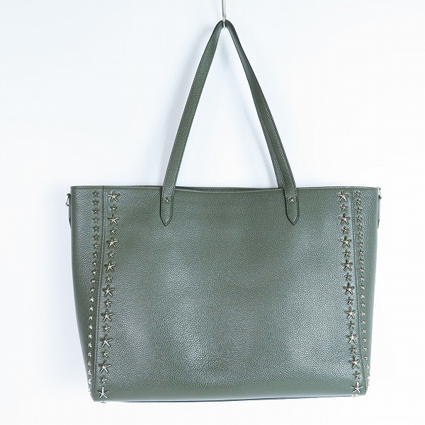 実際に弊社で買取させて頂いたJIMMY CHOO/ジミーチュウ ディーラン スタースタッズ レザー ハンドバッグ の画像 1枚目