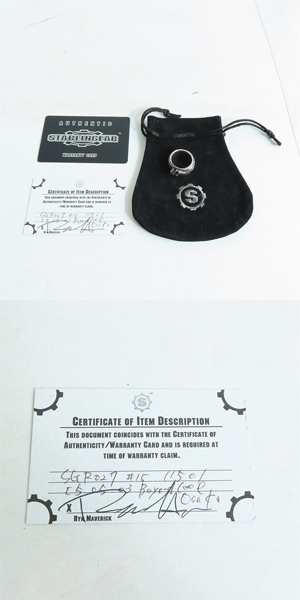 実際に弊社で買取させて頂いた【ギャラ付き】STARLINGEAR/スターリンギア フレーム スカル バンド リング SGR027/14-15号の画像 9枚目