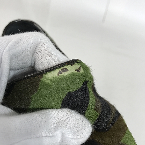 実際に弊社で買取させて頂いたJIMMY CHOO/ジミーチュウ 迷彩 カモフラ柄 ハラコ スリッポンシューズ/42の画像 6枚目