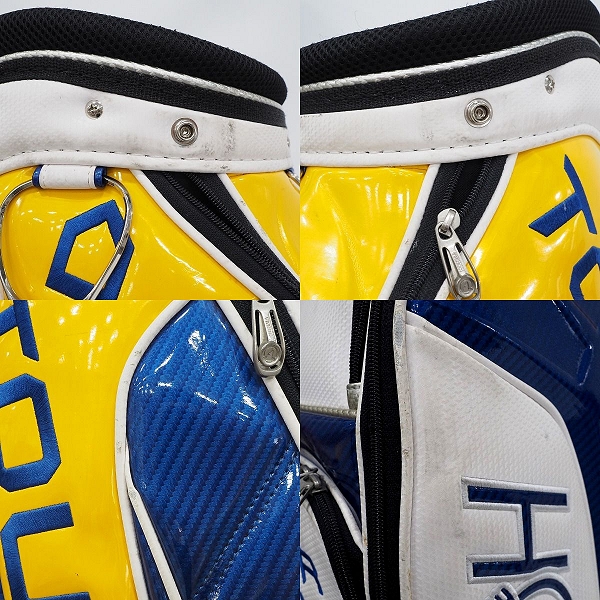 実際に弊社で買取させて頂いたHONMA/ホンマ/本間 ゴルフ CB-1607 TOUR WORLD/ツアーワールド 9型 5分割キャディバッグ ブルーｘイエロー の画像 5枚目