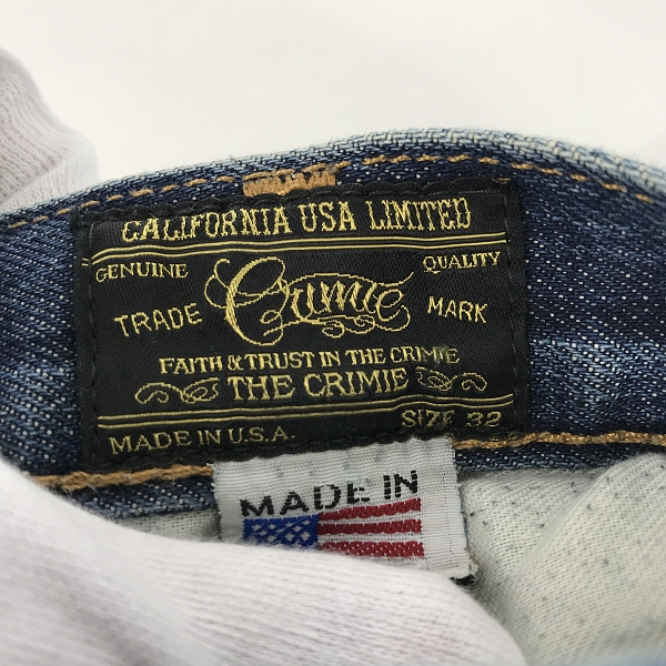 実際に弊社で買取させて頂いたTHE CRIMIE/クライミー デニムパンツ インディゴ/32の画像 3枚目