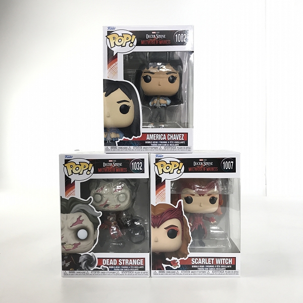 実際に弊社で買取させて頂いたFunko/ファンコ Pop/ポップ ドクターストレンジ マルチバースオブマッドネス スカーレットウィッチ 等 フィギュア 3点セット