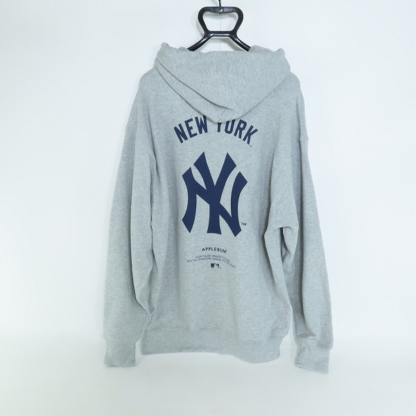 実際に弊社で買取させて頂いたAPPLEBUM/アップルバム NY/ニューヨーク ヤンキース スウェット プルオーバー パーカー XXLの画像 1枚目