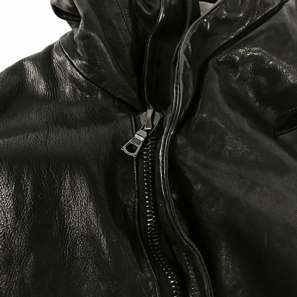 実際に弊社で買取させて頂いたISAMUKATAYAMA BACKLASH/バックラッシュ イタリアンキップレザー製品染めコート 1604-03 Mの画像 4枚目