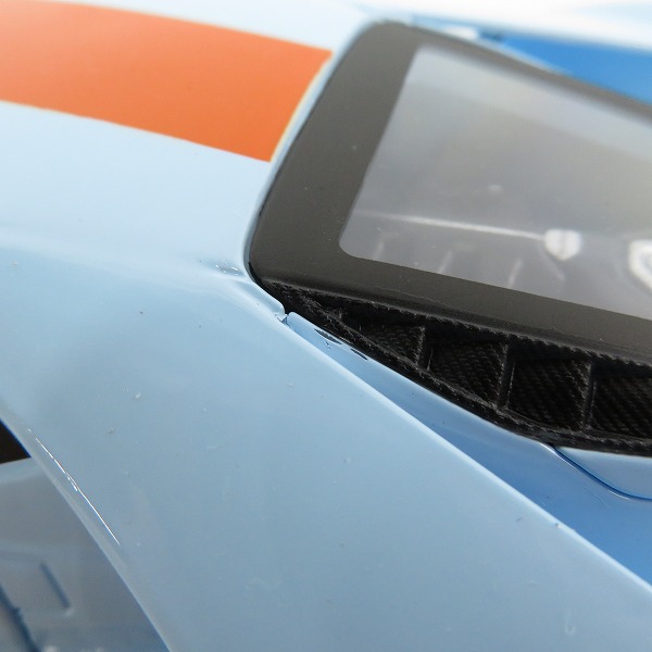 実際に弊社で買取させて頂いたMaisto/マイスト 1/18 Ford GT/フォード GT ガルフ 2017 ライトブルー/オレンジ ミニカーの画像 6枚目