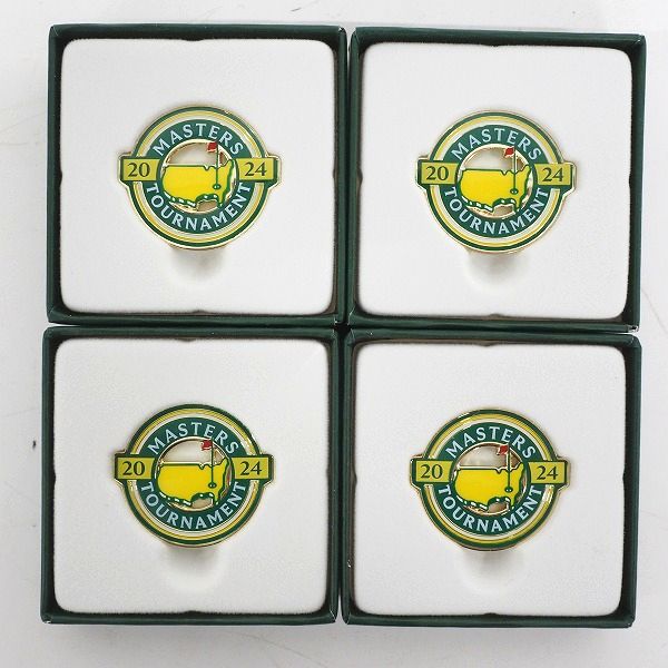 実際に弊社で買取させて頂いた【未使用】MASTERS/マスターズ ゴルフ 2024 ボールマーカー 円形タイプ  4個セットの画像 1枚目