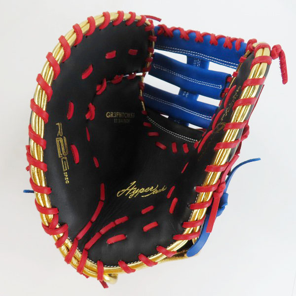 実際に弊社で買取させて頂いたRawlings/ローリングス ハイパーテックカラーシンク 左投げ 軟式用 一塁手/ファーストミット GR3FHTCM53の画像 2枚目