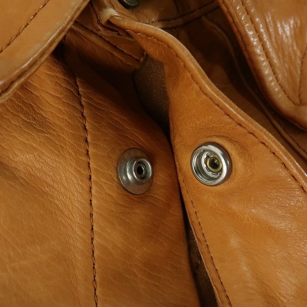 実際に弊社で買取させて頂いたBACKLASH/バックラッシュ カーフレザー 牛革 シャツジャケット 1277-01/3の画像 4枚目