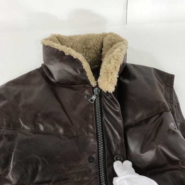 実際に弊社で買取させて頂いたISAMUKATAYAMA BACKLASH/バックラッシュ ホーウィン ホースレザー ダウンベスト 1293-01 Mの画像 4枚目