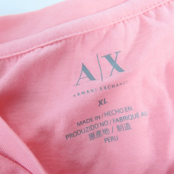 実際に弊社で買取させて頂いた【未使用】ARMANI EXCHANGE/アルマーニエクスチェンジ  半袖 Tシャツ ピンク/XLの画像 2枚目