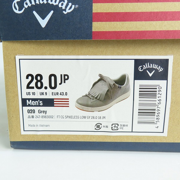 実際に弊社で買取させて頂いた【未使用】Callaway/キャロウェイ ローカット スパイクレスゴルフシューズ 247-8983002/28の画像 7枚目