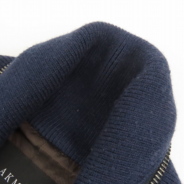 実際に弊社で買取させて頂いたAKM/エイケイエム linen lamb full zip stadium/袖レザー ショールカラー スタジャン B262/Mの画像 6枚目