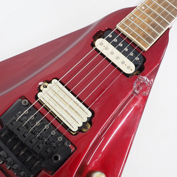 実際に弊社で買取させて頂いた★GrassRoots/グラスルーツ フライングVタイプアーム搭載モデル 変形エレキギター ソフトケース付の画像 4枚目