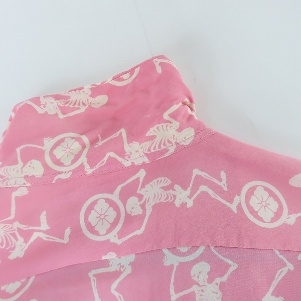 実際に弊社で買取させて頂いたEVISU/エヴィス 家紋ドクロ 総柄アロハシャツ/42の画像 6枚目