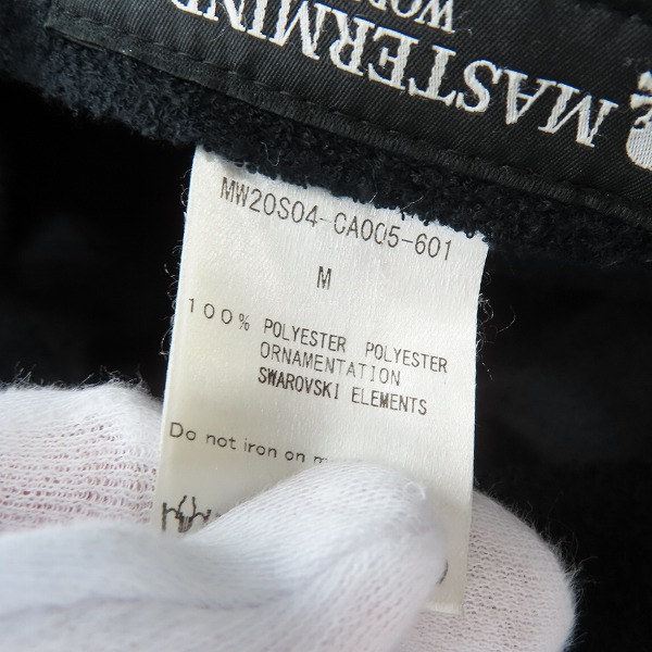 実際に弊社で買取させて頂いたmastermind JAPAN/マスターマインド ジャパン スワロ スカルキャップ ブラック Dリング付き MW20S04-CA005-601/Mの画像 5枚目