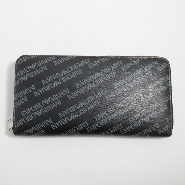 実際に弊社で買取させて頂いたEMPORIO ARMANI/エンポリオアルマーニ ロゴ総柄 ラウンドジップ長財布