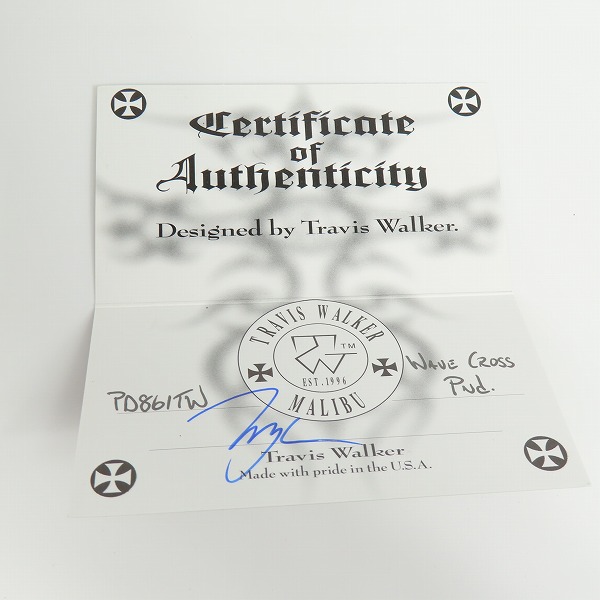 実際に弊社で買取させて頂いた【ギャラ付】TRAVIS WALKER/トラヴィスワーカー wave cross/ウェーブクロス ペンダントトップ PD861TWの画像 6枚目