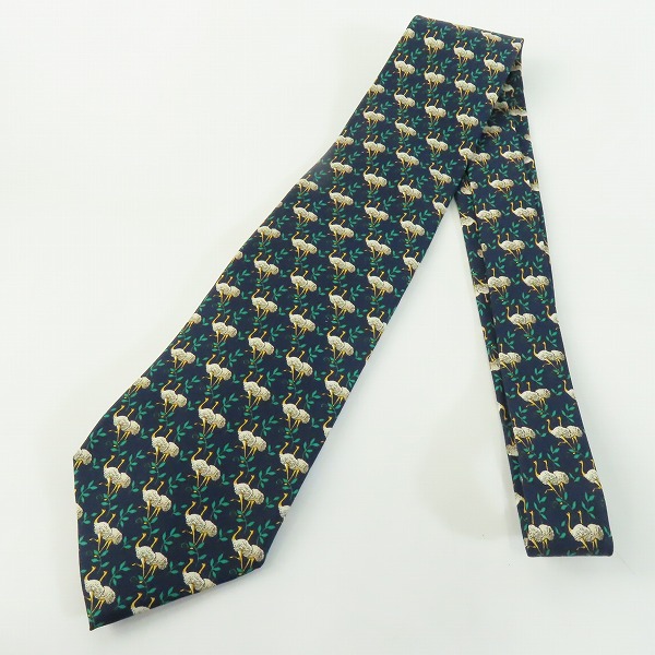 実際に弊社で買取させて頂いたHUNTING WORLD/ハンティングワールド ダチョウ総柄 ネクタイ