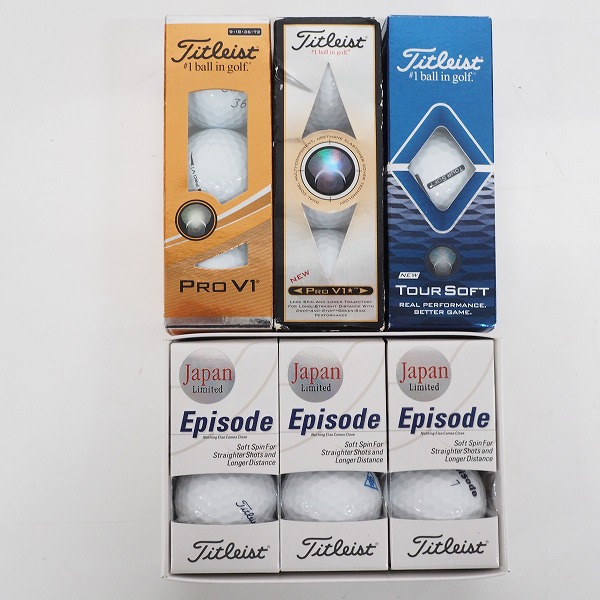 実際に弊社で買取させて頂いた【未使用/オウンネーム含】Titleist/タイトリスト PRO V1,Episode,TOUR SOFT 他 ゴルフボール 計15個