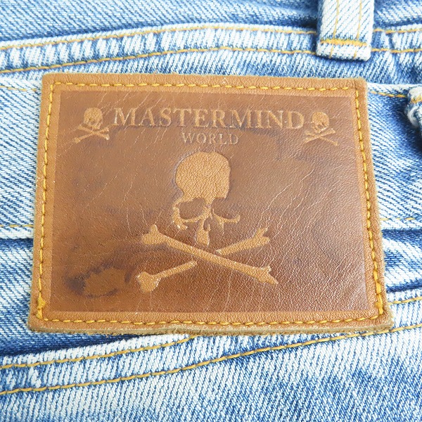 実際に弊社で買取させて頂いたMASTERMIND WORLD/マスターマインドワールド ロゴプリント レイヤードデニムパンツ MW21S07-PA002‐000/Mの画像 5枚目