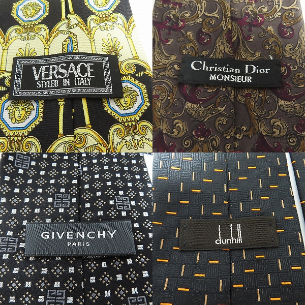 実際に弊社で買取させて頂いたGIVENCHY/ジバンシイ Christian Dior/ディオール VERSACE/ヴェルサーチ dunhill/ダンヒル ネクタイ 4点セットの画像 2枚目