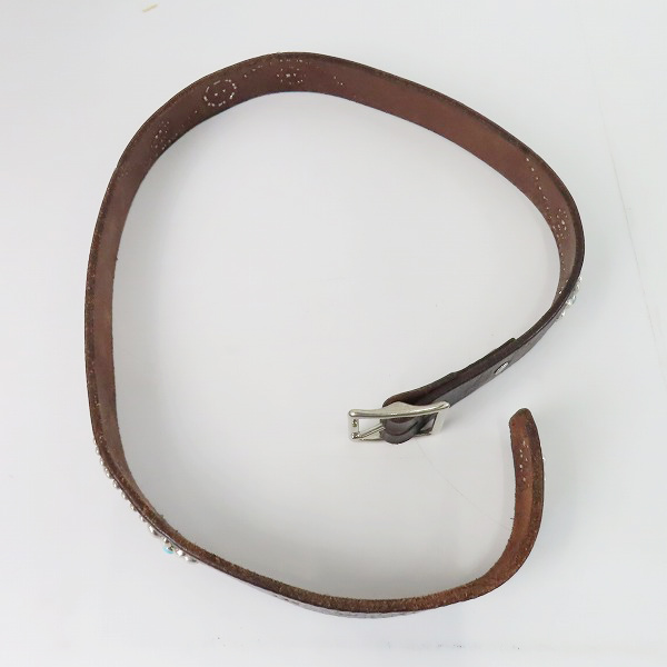 実際に弊社で買取させて頂いたHollywood Trading Company /HTC/エイチティーシー スタッズ/ターコイズ レザー ベルトの画像 7枚目