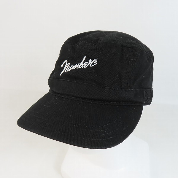 実際に弊社で買取させて頂いたNUMBER(N)INE×NEW ERA/ナンバーナイン×ニューエラ ベースボールキャップ ロゴ刺繍 ブラック