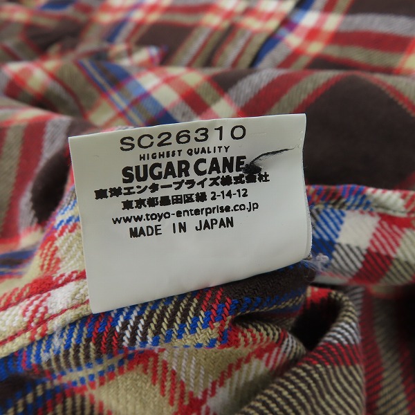 実際に弊社で買取させて頂いたSUGAR CANE/シュガーケーン ネルシャツ SC26310/Mの画像 3枚目