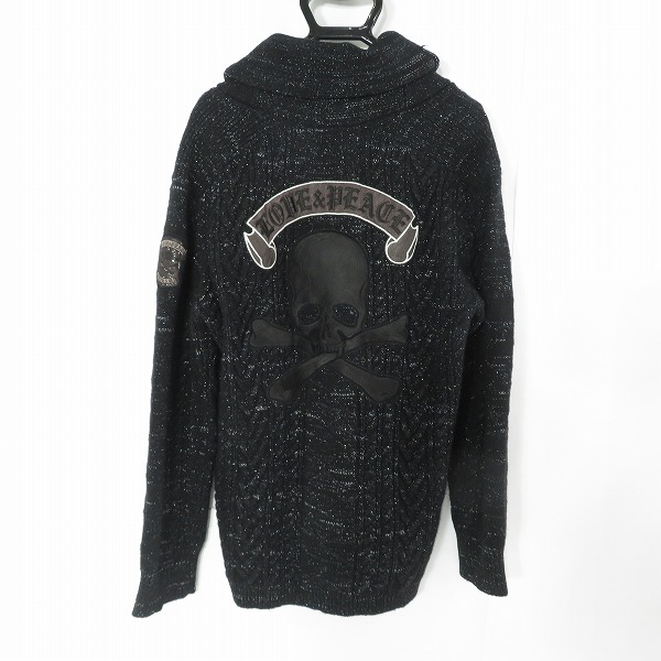 実際に弊社で買取させて頂いたRoen/ロエン スカル ラメニット ダッフルコート 72132007 Lの画像 1枚目