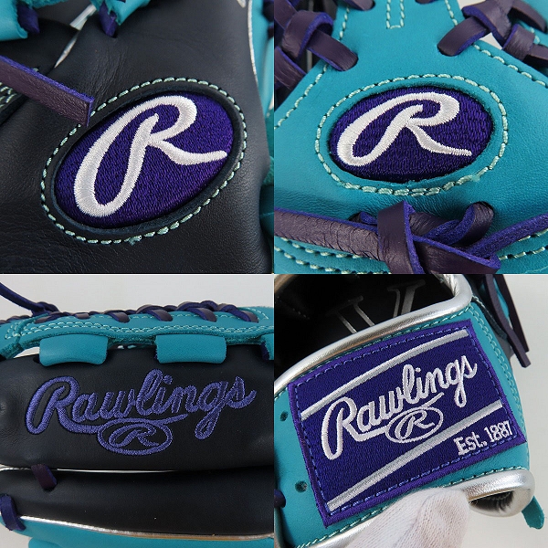 実際に弊社で買取させて頂いたRawlings/ローリングス 軟式/オールラウンド用 ハイパーテックカラーシンク グラブ/グローブ GR4HTCN55W の画像 5枚目