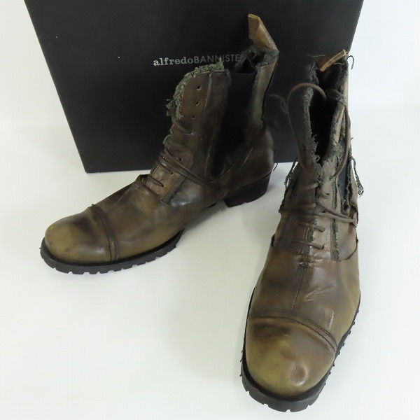 実際に弊社で買取させて頂いたalfredoBANNISTER/アルフレッドバニスター サイドゴア/レースアップブーツ/5011005001/43
