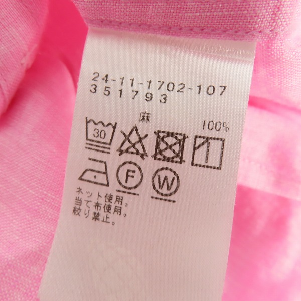 実際に弊社で買取させて頂いたBrilla per il gusto/ブリッラ ペル イル グスト 麻100％シャツ ピンク Mの画像 3枚目