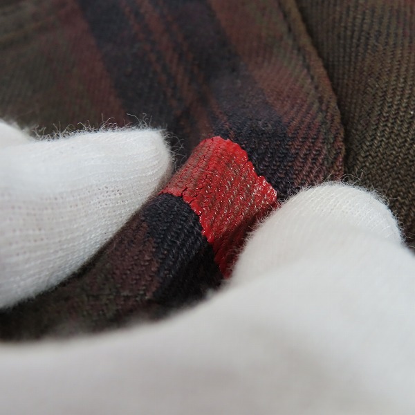 実際に弊社で買取させて頂いたEVISU/エヴィス チェック コットンパンツ Lot.2005/ダークグリーン系/30の画像 8枚目